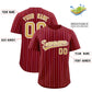 Custom Crimson Old Gold and White Bi-Color Stripes Fashion Authentic Baseball Jersey Limited