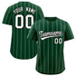 Custom Green Black and White Bi-Color Stripes Fashion Authentic Baseball Jersey