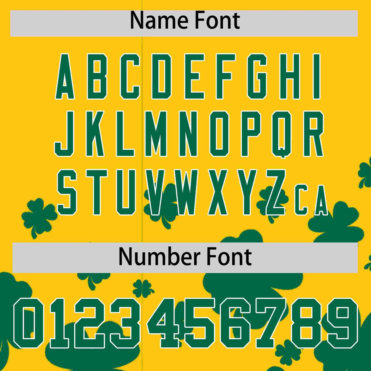 Custom Gold Kelly Green St.Patrick's Day Personalized Four Leaf Clover Pattern Baseball Jersey Limited