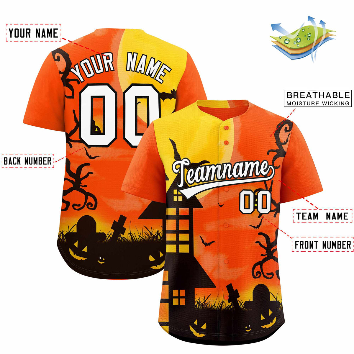 Custom Multi Color Halloween Authentic Baseball Jersey Limited