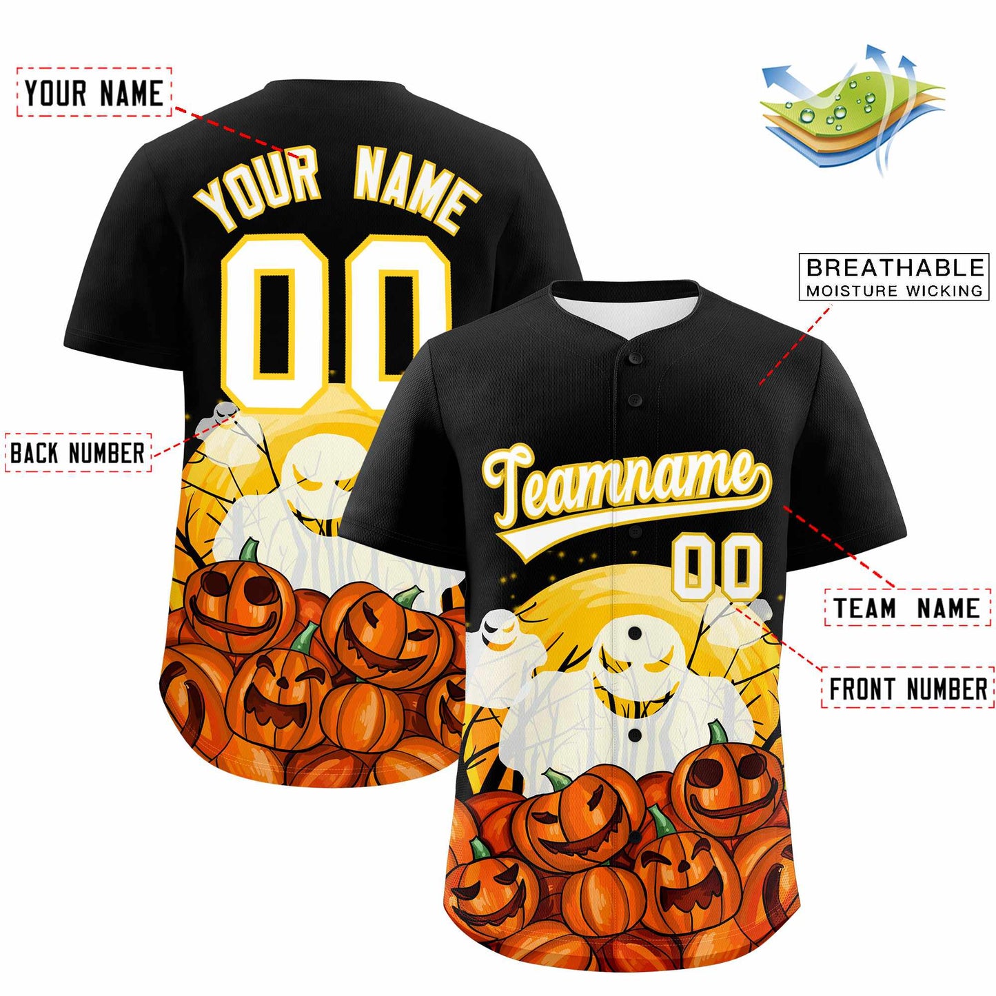 Custom Multi Color Halloween Authentic Baseball Jersey Limited