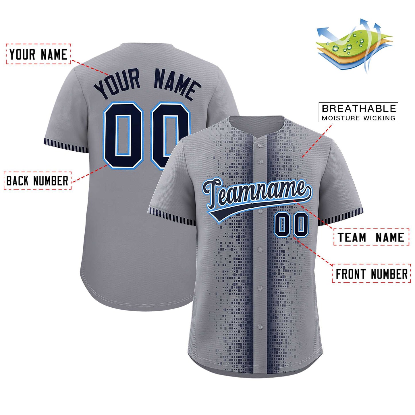 Custom Dark Gray Navy Personalized Phonetic Rhythm Authentic Baseball Jersey Limited