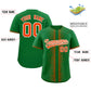Custom Kelly Green Orange Personalized Phonetic Rhythm Authentic Baseball Jersey Limited