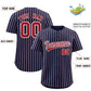 Custom Navy White Tricolor Stripe Fashion Authentic Baseball Jersey Limited