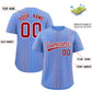 Custom Powder Blue White Tricolor Stripe Fashion Authentic Baseball Jersey Limited