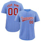 Custom Powder Blue White Tricolor Stripe Fashion Authentic Baseball Jersey