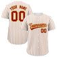 Custom White Gold Tricolor Stripe Fashion Authentic Baseball Jersey