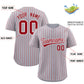 Custom Gray White Tricolor Stripe Fashion Authentic Baseball Jersey Limited