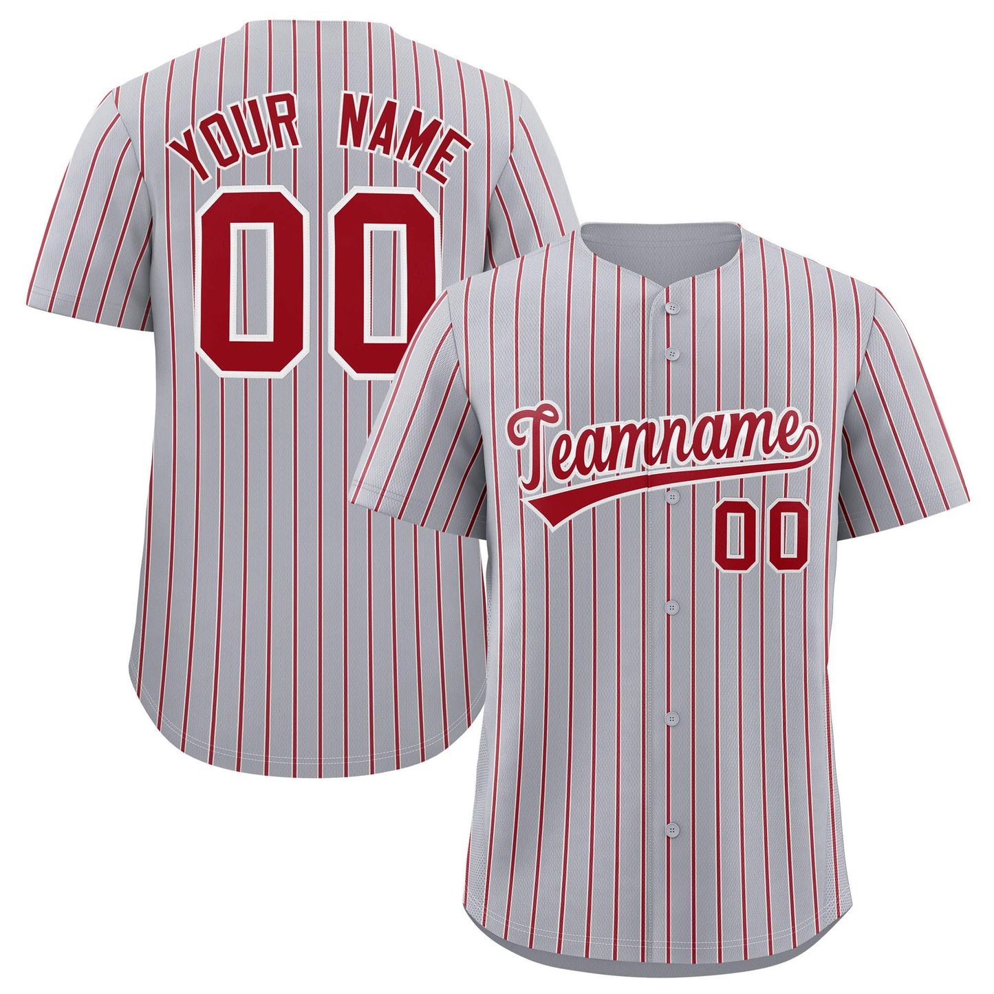 Custom Gray White Tricolor Stripe Fashion Authentic Baseball Jersey