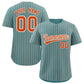 Custom Aqua White Tricolor Stripe Fashion Authentic Baseball Jersey