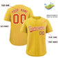 Custom Gold White Tricolor Stripe Fashion Authentic Baseball Jersey Limited