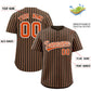 Custom Brown White Tricolor Stripe Fashion Authentic Baseball Jersey Limited