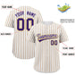Custom White Purple Tricolor Stripe Fashion Authentic Baseball Jersey Limited