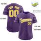 Custom Purple White Tricolor Stripe Fashion Authentic Baseball Jersey Limited