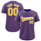Custom Purple White Tricolor Stripe Fashion Authentic Baseball Jersey