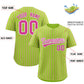 Custom Neon Green White Tricolor Stripe Fashion Authentic Baseball Jersey Limited
