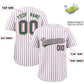 Custom White Kelly Green Tricolor Stripe Fashion Authentic Baseball Jersey Limited