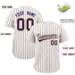 Custom White Gold Tricolor Stripe Fashion Authentic Baseball Jersey Limited