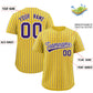 Custom Gold White Tricolor Stripe Fashion Authentic Baseball Jersey Limited