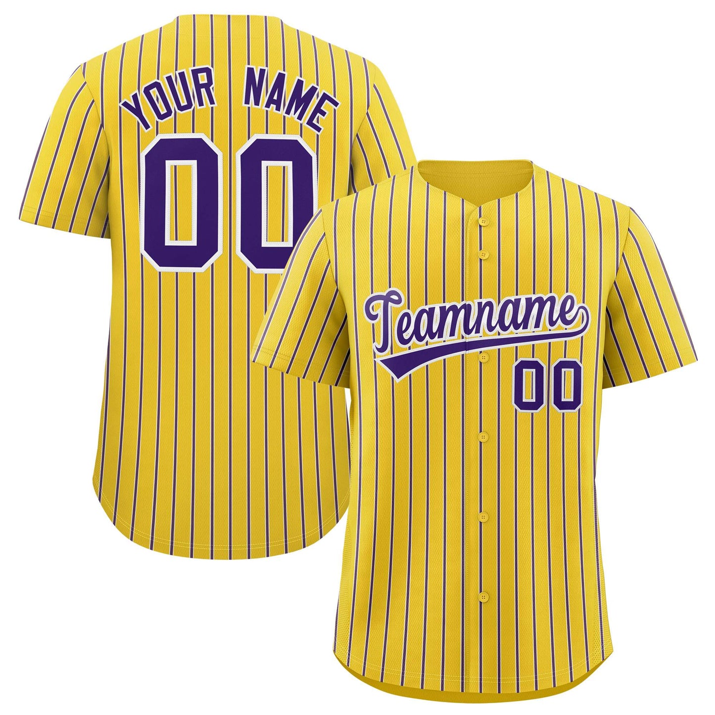 Custom Gold White Tricolor Stripe Fashion Authentic Baseball Jersey