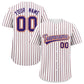Custom White Orange Tricolor Stripe Fashion Authentic Baseball Jersey