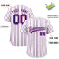 Custom White Pink Tricolor Stripe Fashion Authentic Baseball Jersey Limited
