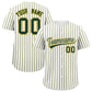 Custom White Gold Tricolor Stripe Fashion Authentic Baseball Jersey