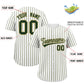 Custom White Khaki Tricolor Stripe Fashion Authentic Baseball Jersey Limited