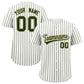 Custom White Khaki Tricolor Stripe Fashion Authentic Baseball Jersey