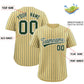 Custom Khaki White Tricolor Stripe Fashion Authentic Baseball Jersey Limited