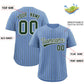 Custom Light Blue White Tricolor Stripe Fashion Authentic Baseball Jersey Limited