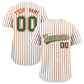 Custom White Kelly Green Tricolor Stripe Fashion Authentic Baseball Jersey
