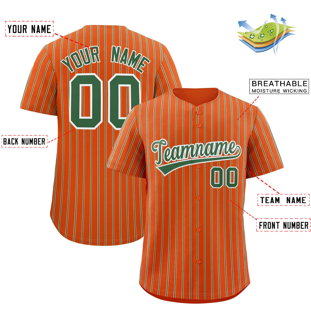 Custom Orange White Tricolor Stripe Fashion Authentic Baseball Jersey Limited