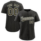 Custom Black White Tricolor Stripe Fashion Authentic Baseball Jersey