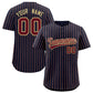 Custom Navy Khaki Tricolor Stripe Fashion Authentic Baseball Jersey