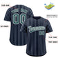 Custom Navy White Tricolor Stripe Fashion Authentic Baseball Jersey Limited