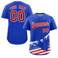 Custom Royal American Flag Eagle Personalized Baseball Jersey