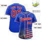 Custom Royal American Flag Patriotic Gradient Fashion Personalized Baseball Jersey Limited