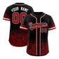Custom Black Red Floral Print Pattern Full Button Gradient Fashion Baseball Jersey