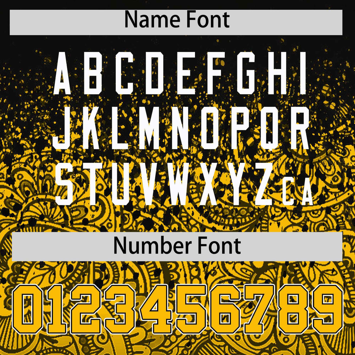 Custom Black Yellow Floral Print Pattern Full Button Gradient Fashion Baseball Jersey Limited