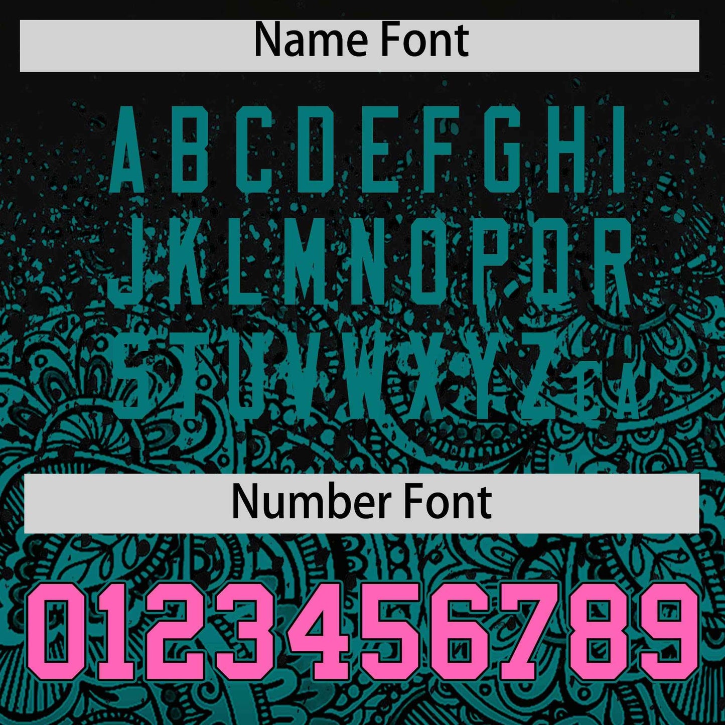 Custom Black Teal Floral Print Pattern Full Button Gradient Fashion Baseball Jersey Limited