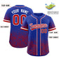 Custom Royal Red Floral Print Pattern Full Button Gradient Fashion Baseball Jersey Limited