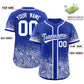 Custom Royal White Floral Print Pattern Full Button Gradient Fashion Baseball Jersey Limited