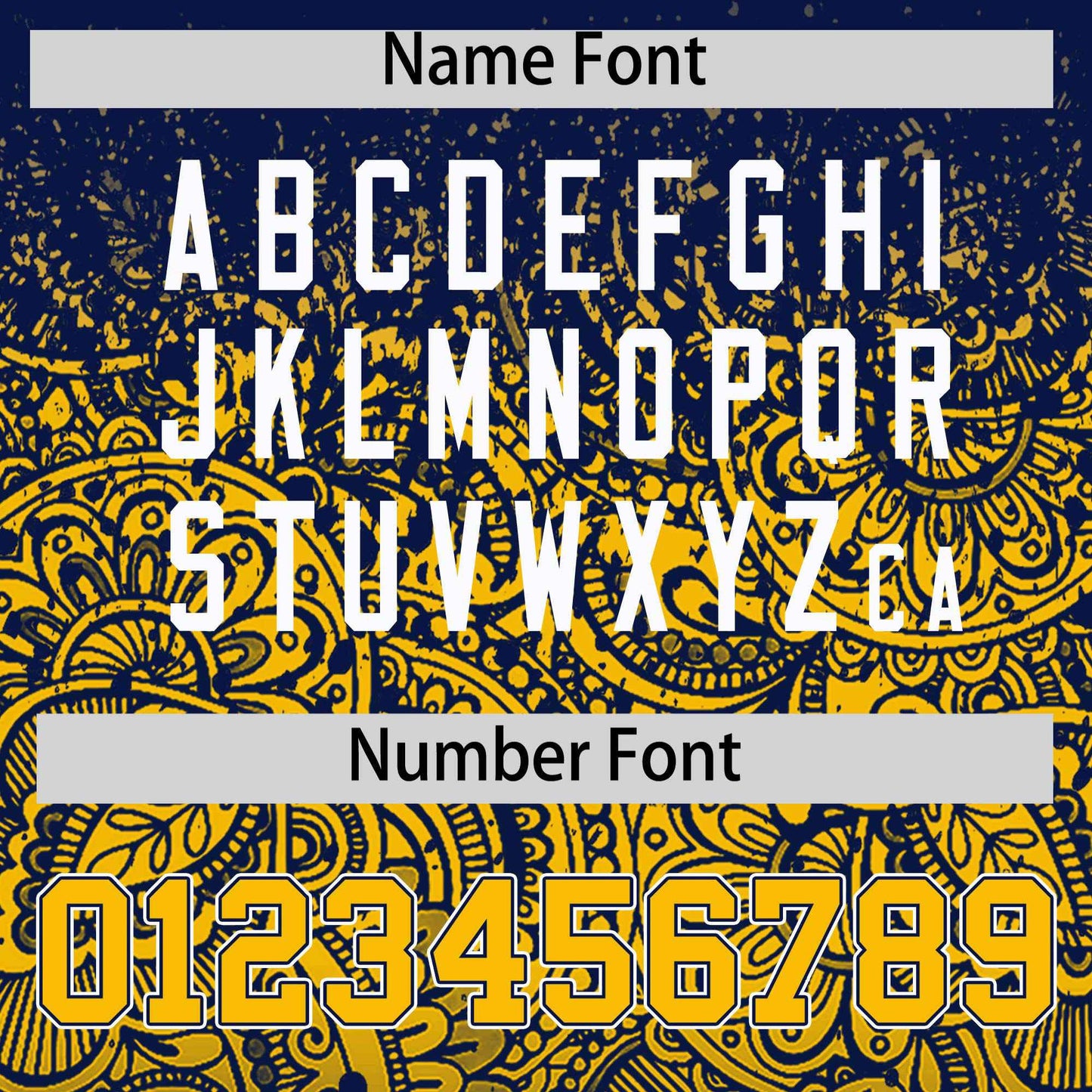 Custom Navy Yellow Floral Print Pattern Full Button Gradient Fashion Baseball Jersey Limited