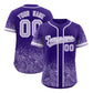 Custom Purple Light Purple Floral Print Pattern Full Button Gradient Fashion Baseball Jersey