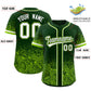 Custom Green Neon Green Floral Print Pattern Full Button Gradient Fashion Baseball Jersey Limited
