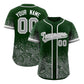 Custom Green Gray Floral Print Pattern Full Button Gradient Fashion Baseball Jersey