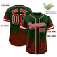 Custom Green Red Floral Print Pattern Full Button Gradient Fashion Baseball Jersey Limited