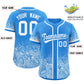 Custom Light Blue White Floral Print Pattern Full Button Gradient Fashion Baseball Jersey Limited