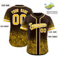 Custom Brown Yellow Floral Print Pattern Full Button Gradient Fashion Baseball Jersey Limited